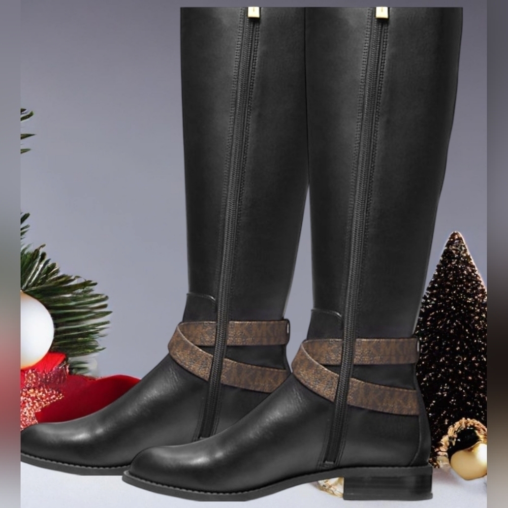 MICHAEL Michael Kors NIB Rory Leather and Logo Boot - Picture 4 of 7
